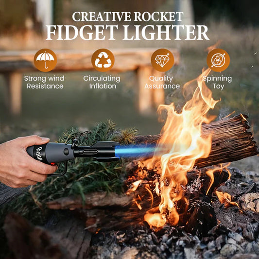📢📢50% off!!! 🚀 Anti-Stress Rocket Lighter - Windproof Flame and Fun! 🎁